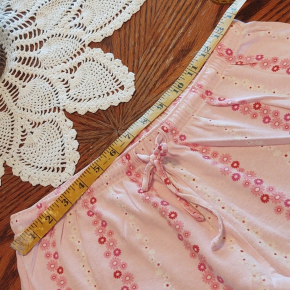 Adonna Short Sleeve Pink Flowered Capri PJ M - Picture 8 of 12